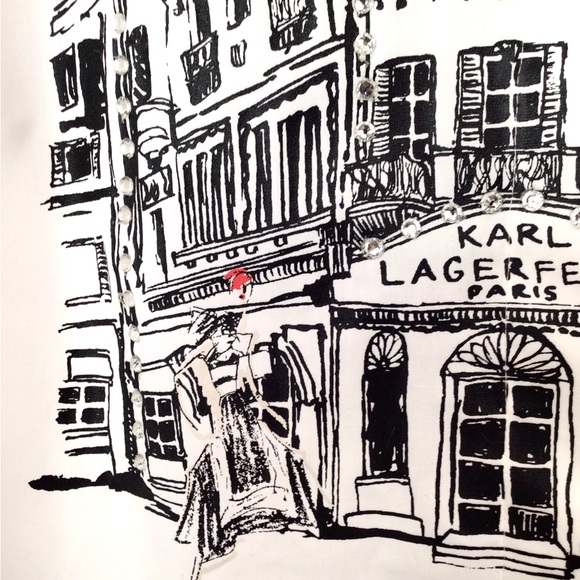 NWT Karl Lagerfeld Paris Limited Edition Button Down Shirt Blouse - Picture 5 of 13